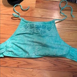 Teal tie up halter bathing suit top!!!